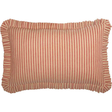 Rory Schoolhouse Red Ticking Stripe Fabric Pillow 14x22 VHC Brands - The Fox Decor